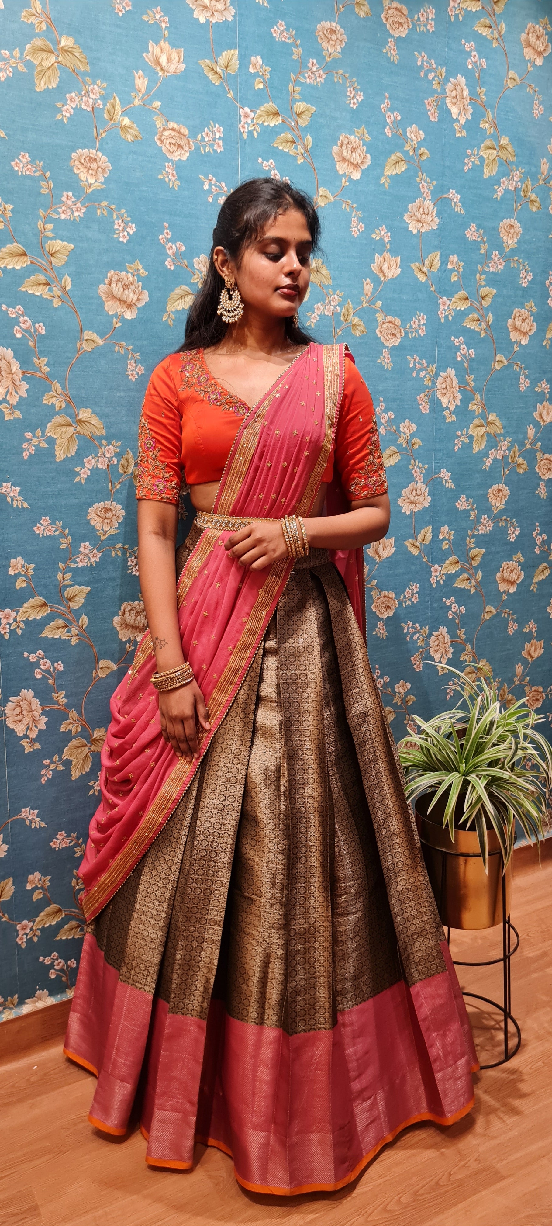 SPECIAL HALF SAREE COLLECTION - PATTU SILK HALF SAREE | Half saree, Half  saree designs, Indian wedding bride